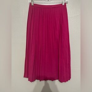 Jcrew pleated pink midi skirt size 0 NWT